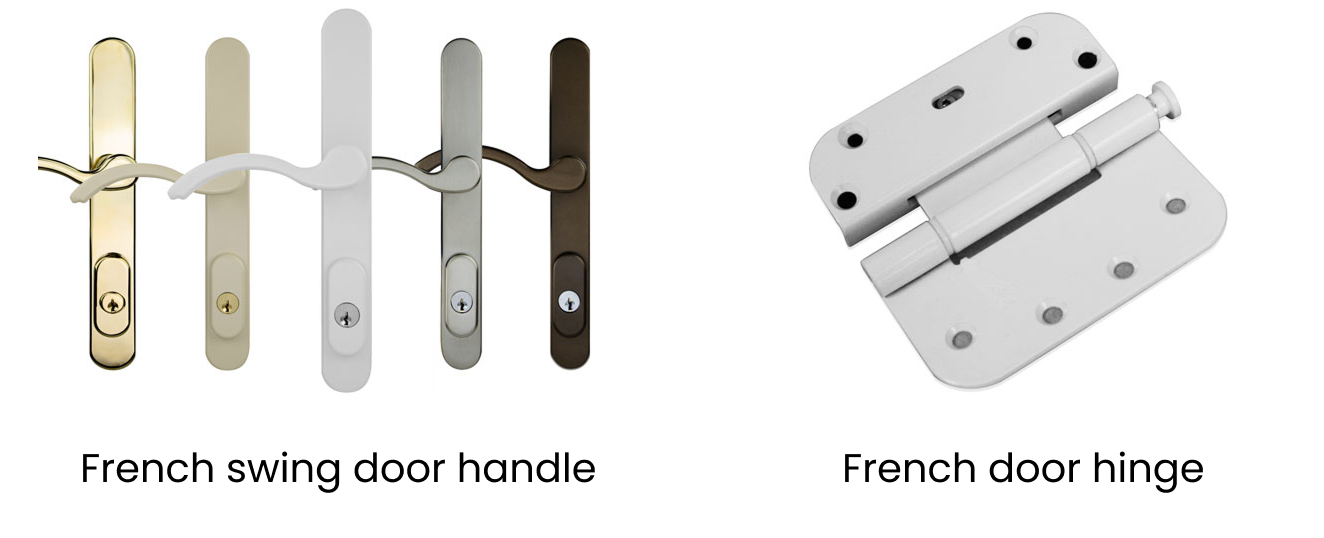 French swing door handle